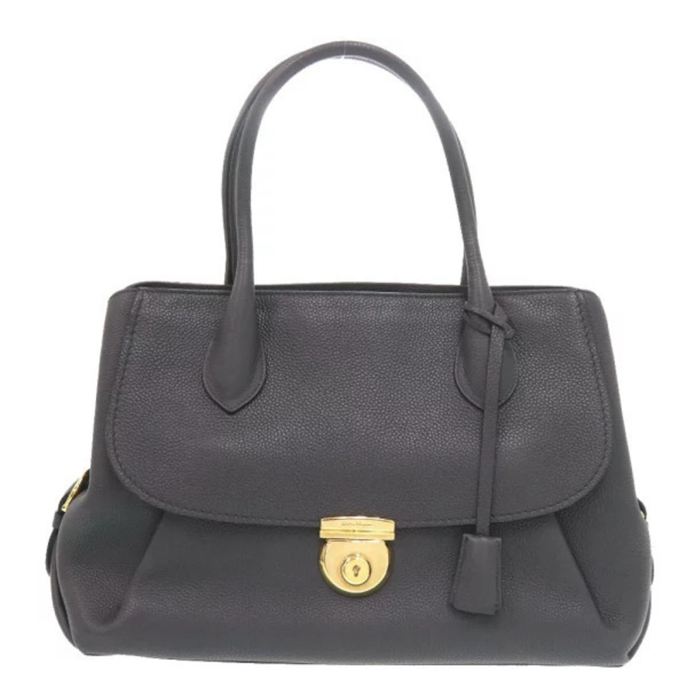 Salvatore Ferragamo leather gray tote bag